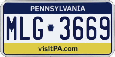 PA license plate MLG3669