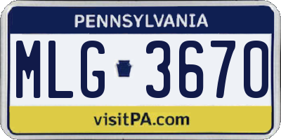 PA license plate MLG3670
