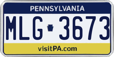 PA license plate MLG3673