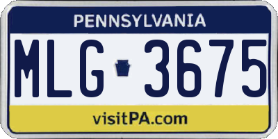 PA license plate MLG3675