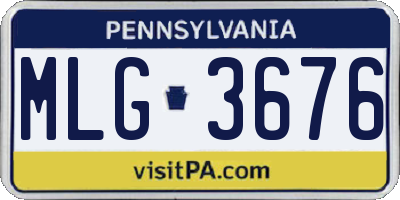 PA license plate MLG3676