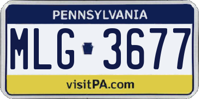 PA license plate MLG3677