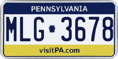 PA license plate MLG3678