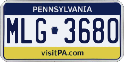 PA license plate MLG3680