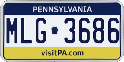 PA license plate MLG3686