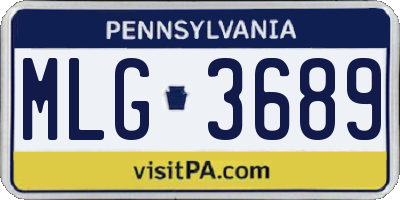 PA license plate MLG3689