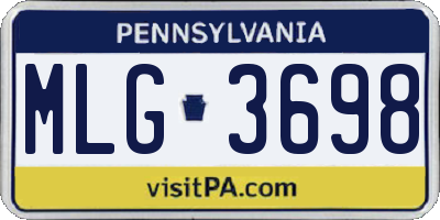 PA license plate MLG3698