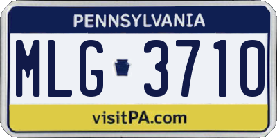 PA license plate MLG3710