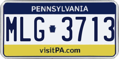 PA license plate MLG3713
