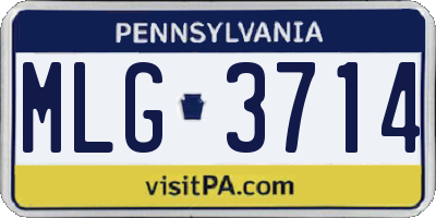 PA license plate MLG3714