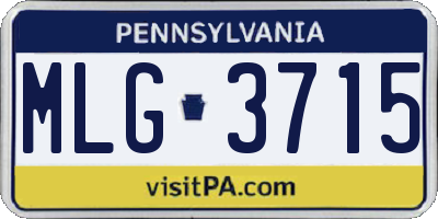 PA license plate MLG3715