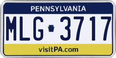 PA license plate MLG3717