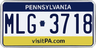 PA license plate MLG3718