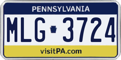 PA license plate MLG3724