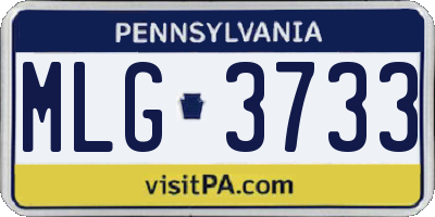 PA license plate MLG3733