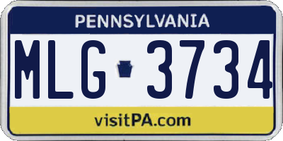 PA license plate MLG3734