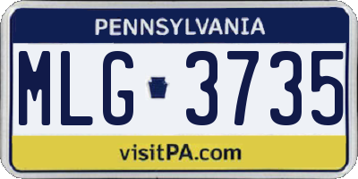 PA license plate MLG3735