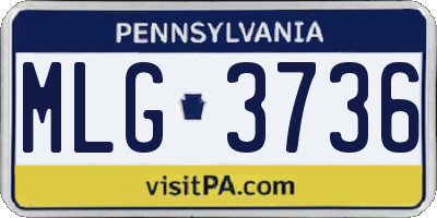 PA license plate MLG3736