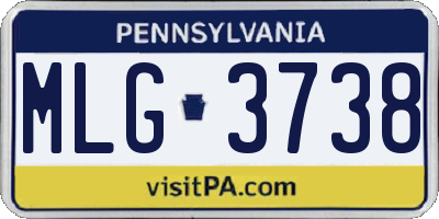 PA license plate MLG3738
