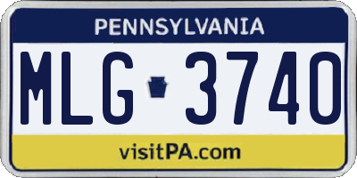 PA license plate MLG3740