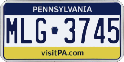 PA license plate MLG3745