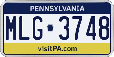 PA license plate MLG3748