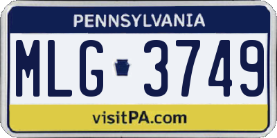 PA license plate MLG3749