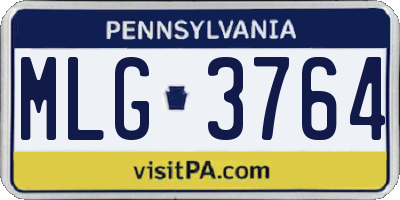 PA license plate MLG3764