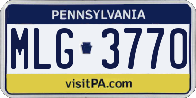 PA license plate MLG3770
