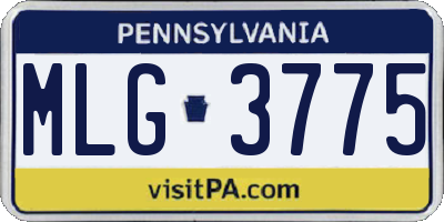 PA license plate MLG3775