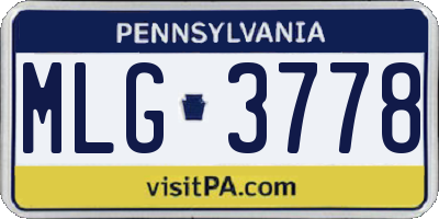 PA license plate MLG3778