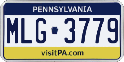 PA license plate MLG3779