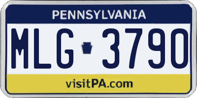 PA license plate MLG3790