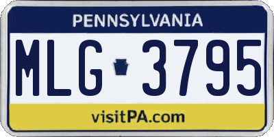 PA license plate MLG3795