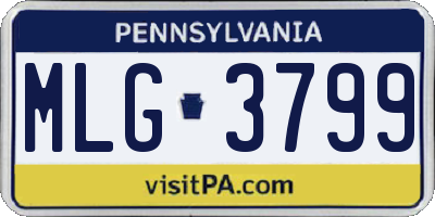PA license plate MLG3799