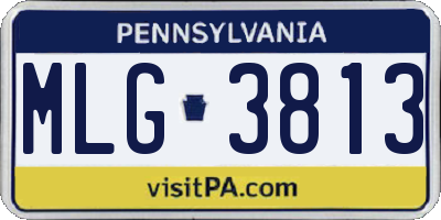 PA license plate MLG3813