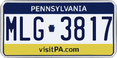 PA license plate MLG3817