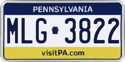 PA license plate MLG3822
