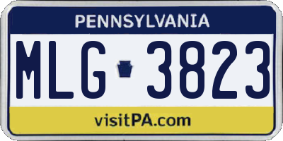 PA license plate MLG3823