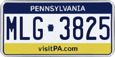 PA license plate MLG3825