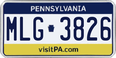 PA license plate MLG3826
