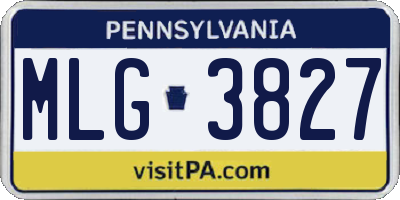 PA license plate MLG3827