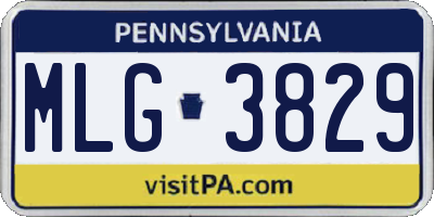 PA license plate MLG3829