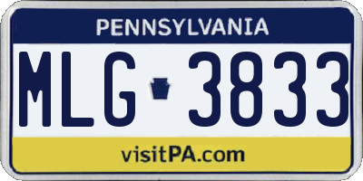 PA license plate MLG3833