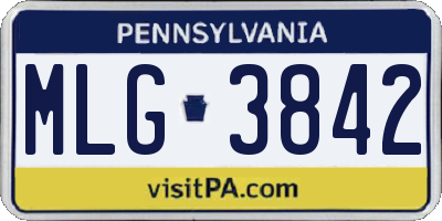 PA license plate MLG3842