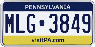 PA license plate MLG3849