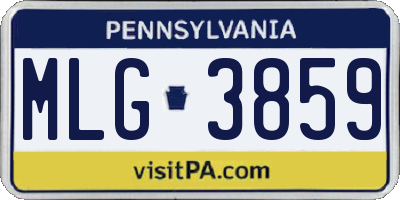 PA license plate MLG3859