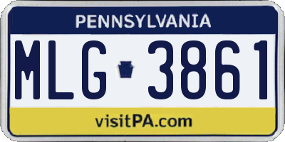PA license plate MLG3861