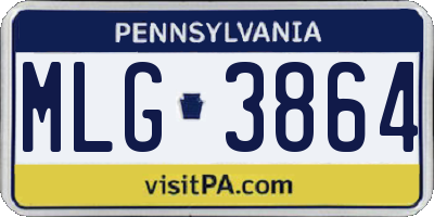 PA license plate MLG3864