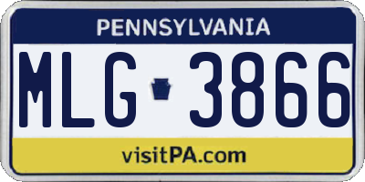 PA license plate MLG3866